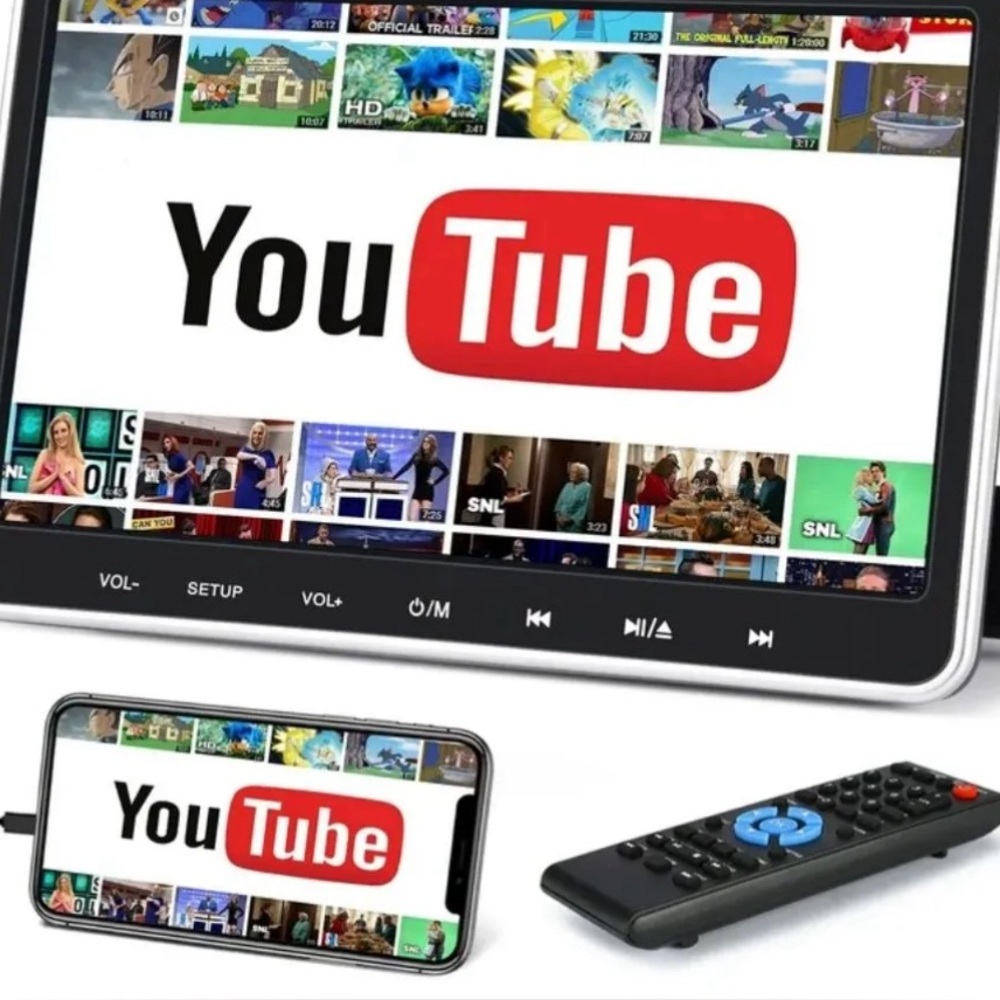 Kids Headrest DVD Player for Car, Portable DVD Player with Headrest Mount & Re